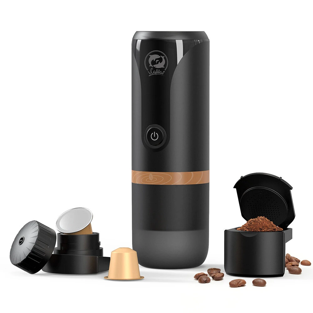 iCafilas 2 in 1 Portable Espresso Machine for Car Travel Expresso Machine for Nes Original Capsule & Ground Coffee (image for) iCafilas 2 in 1 Portable Espresso Machine for Car Travel Expresso Machine for Nes Original Capsule & Ground Coffee